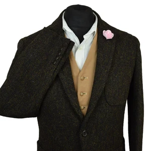 Harris Tweed Tailored Country 2 Tone Brown Blazer Jacket 36R #33 BNWT - Picture 1 of 4