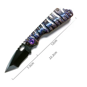 M390 Tanto Mirror DLC Blade Flame TC4 Scales for Strider MSC - Picture 1 of 7