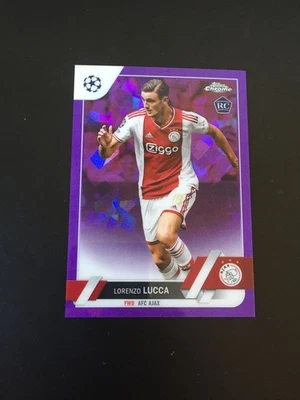 2022-23 Topps Chrome Sapphire Lucca Rookie RC Purple 9/15 Ajax Napoli - Image 1 of 2