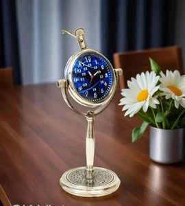 Reloj Antiguo Reloj Náutico Latón Hermoso Vintage Latón Escritorio Reloj Mesa - Imagen 1 de 3
