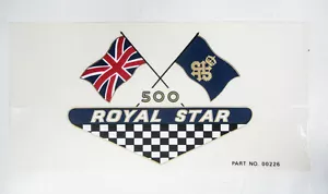 BSA Royal Star 500 vinyl peel and stick decal NOS flags British motorcycle - Foto 1 di 1