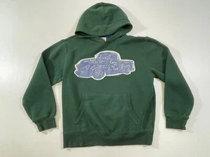 Gymboree Boys Cotton Blend Green Long Sleeve Truck Design Sweat Shirt Hoodie L - Picture 1 of 7