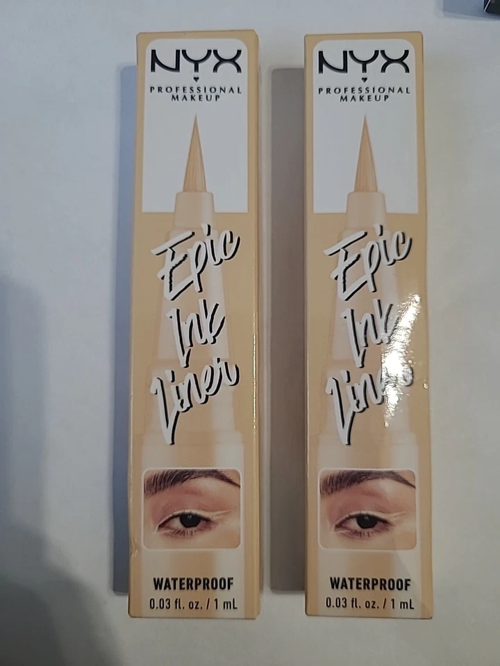 2 delineadores de tinta épica NYX PROFESSIONAL SELLADOS, delineador de ojos impermeable malvavisco EIL07 Foto 1 de 1