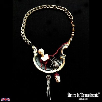 Dramatic Jewelry Woman Luxury Baroque Necklace Antique Style Collier Spider Bib - Image 1 of 4