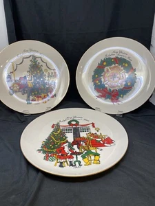 Vintage Fireman Christmas Plates Limited Edition # 1206 1979 to 1981 Set of 3 - Picture 1 of 11