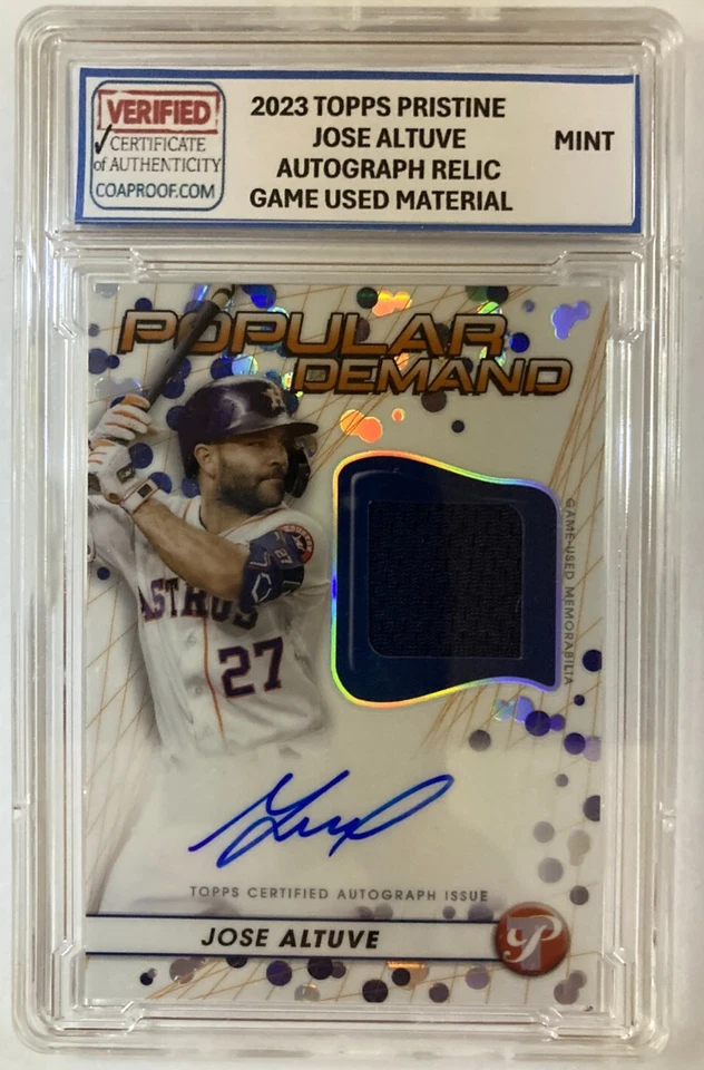 2023 Topps Pristine #DPAR-JA José Altuve AUTOGRAPH 💰 GAME WORN MATERIAL - Image 1 of 4