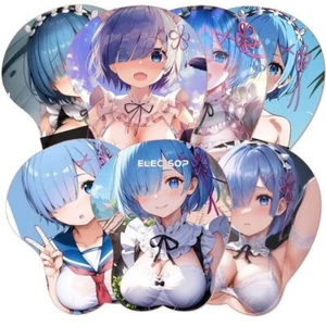 OPPAI Mousepad Rem-Re:Zero Sexy Boobs Wrist Rest 3D Titty Non-Slip Mouse Pad - Picture 1 of 16