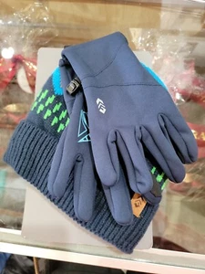 Boy's Patterned Beanie & Glove Set Boys' Ladderback Knit Beanie & Glove Set L/XL - Picture 1 of 4