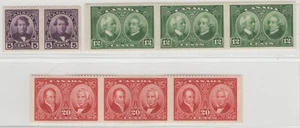 1927 Canada 146b, 147b, 148b Horizontal Imperf Pairs/Strips - Historical Issue - Picture 1 of 3