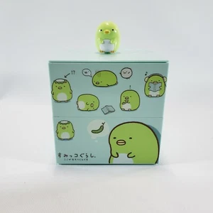 RARO SAN X SUMIKKO GURASHI PINGÜINO VERDE LINDO BARATIJA JOYERÍA CAJA APILABLE  - Imagen 1 de 9