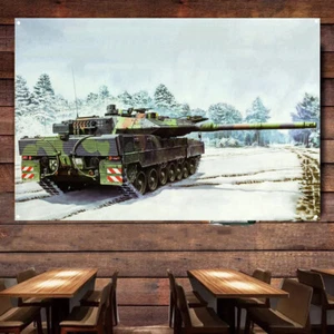Alemania Leopardo 2A7 Tanque de Batalla Principal Arte Bandera Blindado Póster Pared Gráfico 4 - Imagen 1 de 6
