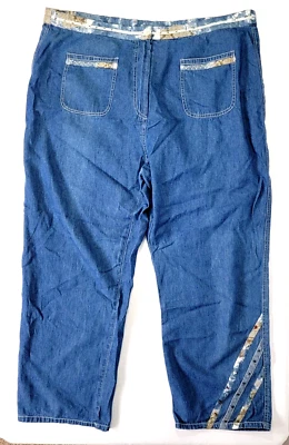 Kaktus Plus Womens Size 2X Pants blue jeans lightweight rock accents 100% Cotton - Image 1 of 4