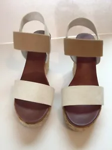 Mia Mujer Sandalias Blanco Tostado Talla 9.5 Alpargata Plataforma Cuña Tacones Boho - Imagen 1 de 12