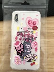 Cartoon Graphic Clear Phone Case iPhone XS Max Groovy Chic Stay Cool - Picture 1 of 3