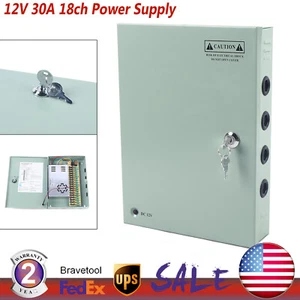Caja de fuente de alimentación de cámara de seguridad 12VDC 18CH 30A distribución para sistema CCTV DVR - Imagen 1 de 13