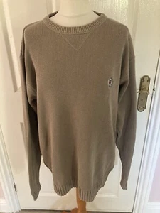 MENS VINTAGE SIEGFRIED JUMPER SIZE LARGE BEIGE MUSHROOM THICK COTTON KNIT VGC - Picture 1 of 6