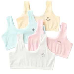 4 Pcs Girls Training Bra Kids Vest Teenage Underwear Children Bras Sports 8-12Y - Picture 1 of 12