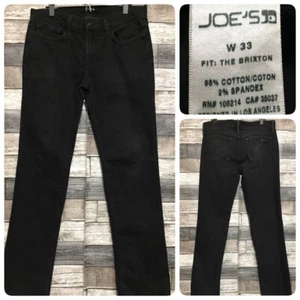 Joe’s Jeans The Brixton Jeans Men’s 33x33 Black Denim Stretch (READ) - Picture 1 of 10