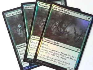 4x Foil Netcaster Spider	 Iconic Masters - Magic the Gathering Mtg - Green - Picture 1 of 1