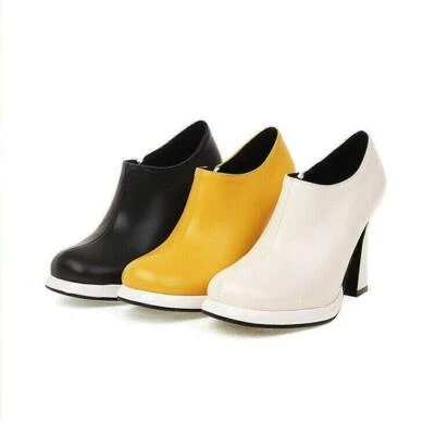 Women's Round Toe Faux Leather Shoes Casual Zipper Fashion Work Office Outdoor - Image 1 of 4