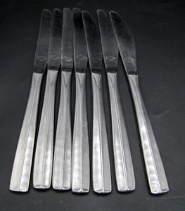 7 Pieces National Stainless Chestertown Solid Dinner Knives Flatware - Picture 1 of 1