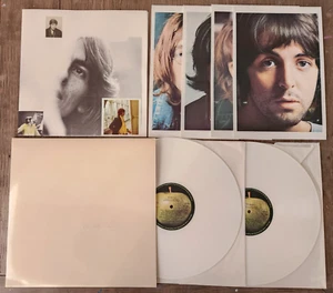 The Beatles White Album UK Apple PCS 7067 7068 White Vinyl Complete Poster Photo - Imagen 1 de 8