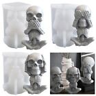 3D Skull Epoxy Resin Mold DIY Halloween Skeleton Modeling Silicone