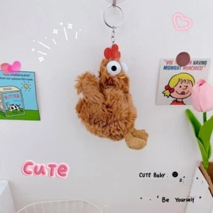 Cartoon Plush Chicken Keychain Simulation Egg-laying Animal Key Holder Boys - Picture 1 of 12