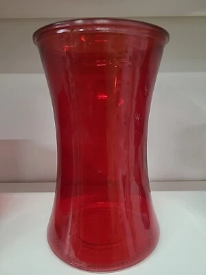 Vintage Ruby Red Stained Glass 8 In Tall Vase  - Image 1 of 4