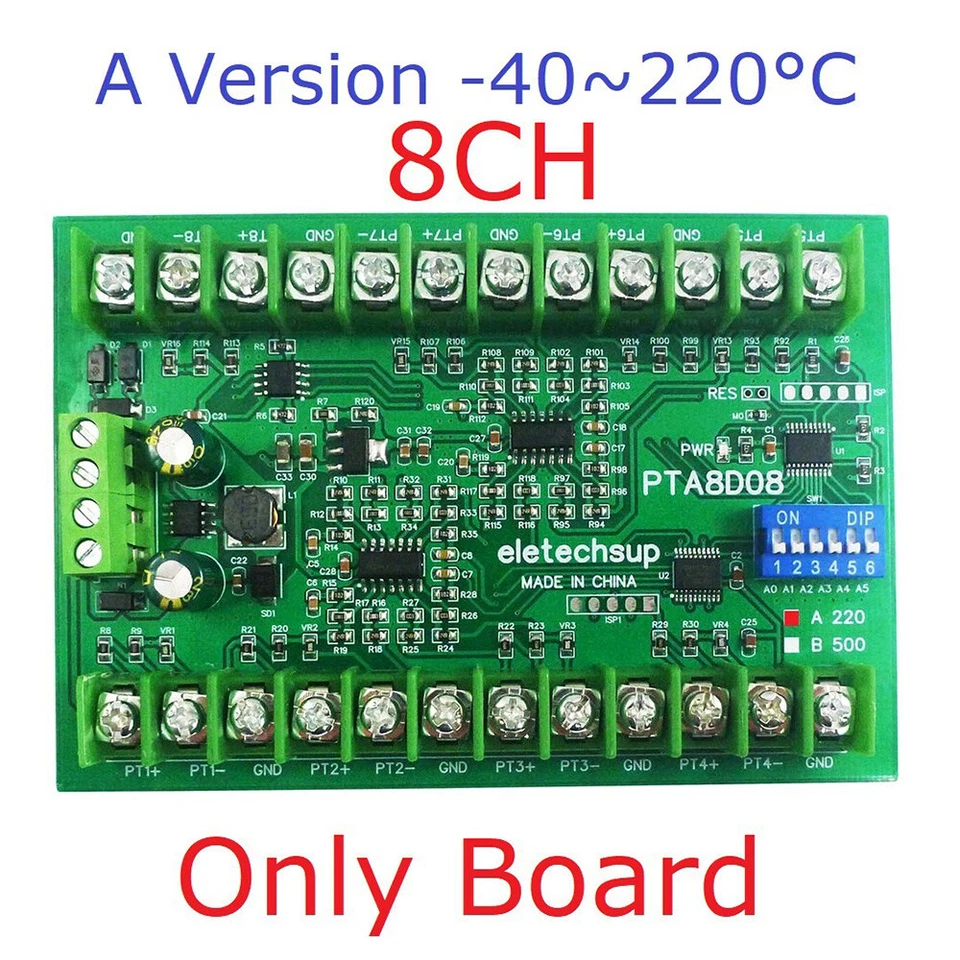 8 Channel DC 8-30V PT100 RTD RS485 temperature sensor Module Board Modbus - Image 1 of 4