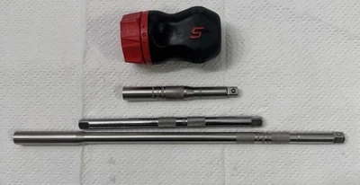 Herramientas a Presión Destornillador de Trinquete Rechoncho Rojo Agarre Suave SGDMRC1A Piezas Extra Foto 1 de 4