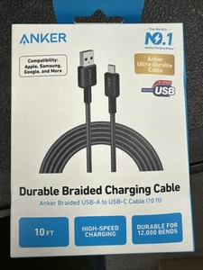 Anker 322 USB-A to USB-C Charging Cable 6ft Nylon Braided - BRAND NEW SEALED - Picture 1 of 1