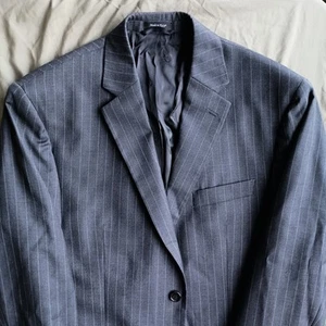 Lauren Ralph Lauren 42Short Mens Pinstripe Blazer Black Single Breasted Wool - Picture 1 of 9