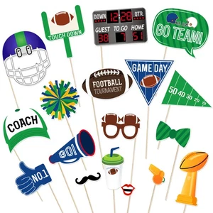 Tinksky 18pcs Photo Booth Accessory with Bamboo Sticks Sports Creative Party - Zdjęcie 1 z 10