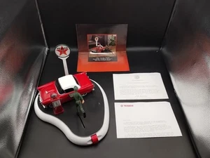 FRANKLIN MINT TEXACO GAS STATION SERVICE WITH A SMILE MECHANICAL BANK WITH PAPER - Picture 1 of 18
