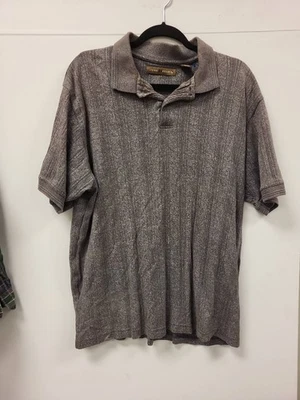 Camisa Polo John Henry Para Hombres L Gris Manga Corta Informal Top Mezcla de Algodón Tejido Foto 1 de 4