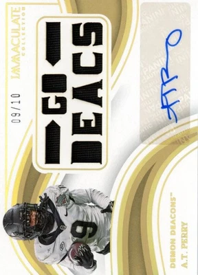 2023 Panini Immaculate Collegiate A.T. PERRY Rookie JERSEY AUTO /10 "GO DEACS" - Image 1 of 2