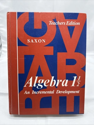 Saxon - ALGEBRA 1  1/2  TEACHERS EDITION --1983  Hardcover  - Image 1 of 4