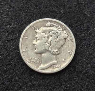 1943-S Mercury Silver Dime VF+ - Image 1 of 4