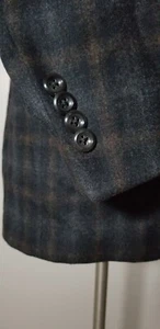 44L OXXFORD Orange Plaid Tartan LAMBSWool Check Tweed Sport Coat Jacket Blazer - Picture 1 of 7