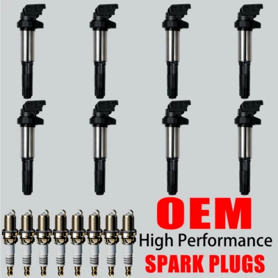 8 оригинальных катушек зажигания и иридиевых свечей зажигания для BMW 550 650i 750i X5 UF515 UF522 - Изображение 1 из 4