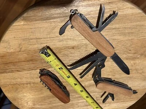 lot of 3 Stainless Swiss Army knives Stainless 10 Tools, 2 Beech, One Rosewood - Picture 1 of 5