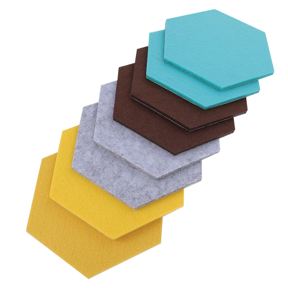 8 Pcs Felt Hexagon Tile Memo Board Self Adhesive Wall Bulletin Board for Office - Image 1 of 1