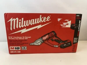 NEW Milwaukee 2635-22 18v 18 Gauge Double Cut Shear Kit w/ Battery NEW - Bild 1 von 4