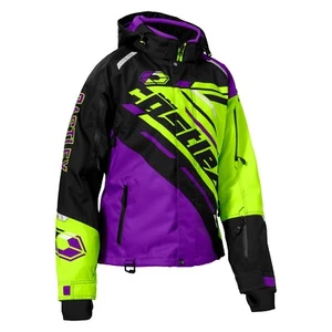 Castle X REACT FLOATER Women's Snowmobile Jacket Grape/Hi-Vis/Black sizes M-2XL - Picture 1 of 2