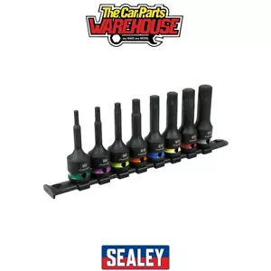 Sealey AK56004 Premier Spline Impact Socket Bit Set 1/2"Sq Drive 8pc - Picture 1 of 5