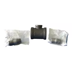 1.25"x.5"x1.25" Reducing Tee T 3 way Female Thread Pipe Fitting Galvanized Steel - Picture 1 of 8