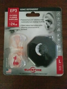 SureFire EarPro EP3 Sonic Defenders, Clear, Large, 24dB NRR #EP3-LPR - Picture 1 of 5
