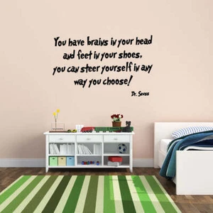 Calcomanía de pared de vinilo VWAQ Dr. Seuss You Have Brains in Your Head - Imagen 1 de 2