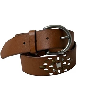 Cinturón Mujer Express Talla XS Cuero Marrón Boho Western Tachonado Vaquera Azteca - Imagen 1 de 9